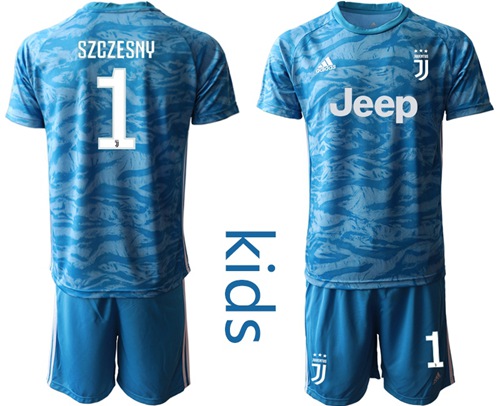 Juventus #1 Szczesny Light Blue Goalkeeper Kid Soccer Club Jersey Juventus #1 Szczesny Light Blue Goalkeeper Kid Soccer Club Jersey