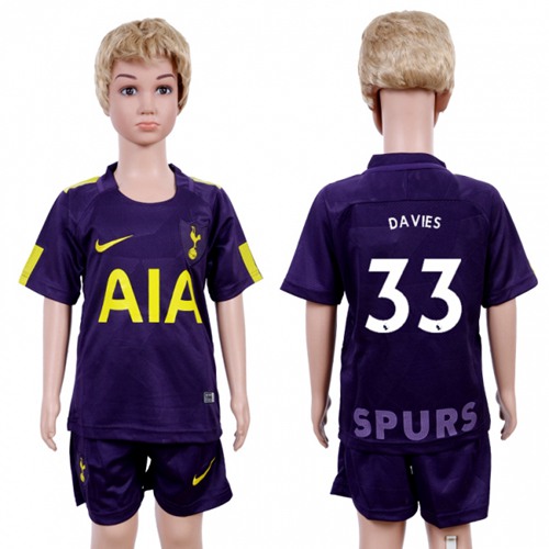 Tottenham Hotspur #33 Davies Sec Away Kid Soccer Club Jersey Tottenham Hotspur #33 Davies Sec Away Kid Soccer Club Jersey