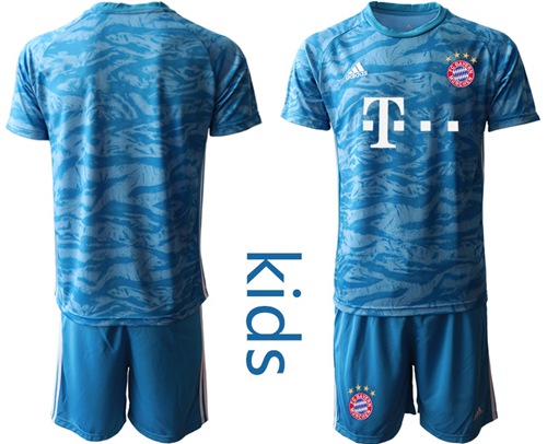 Bayern Munchen Blank Light Blue Goalkeeper Kid Soccer Club Jersey Bayern Munchen Blank Light Blue Goalkeeper Kid Soccer Club Jersey