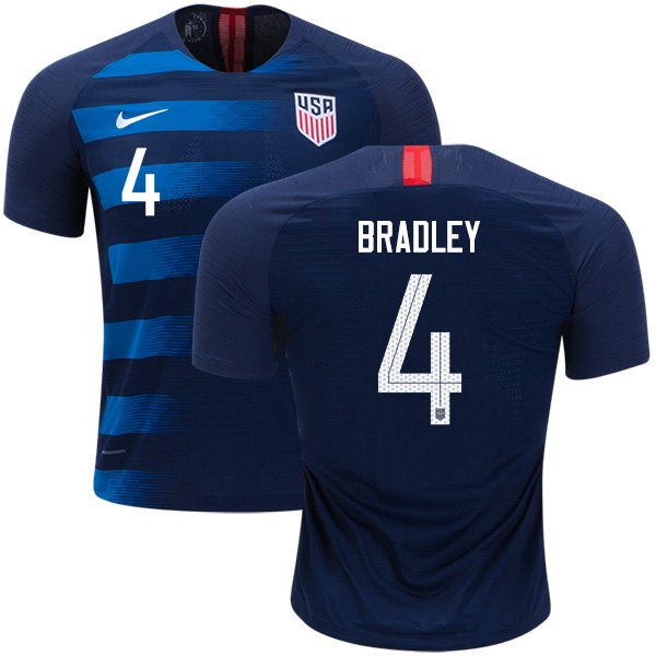 USA #4 Bradley Away Kid Soccer Country Jersey USA #4 Bradley Away Kid Soccer Country Jersey