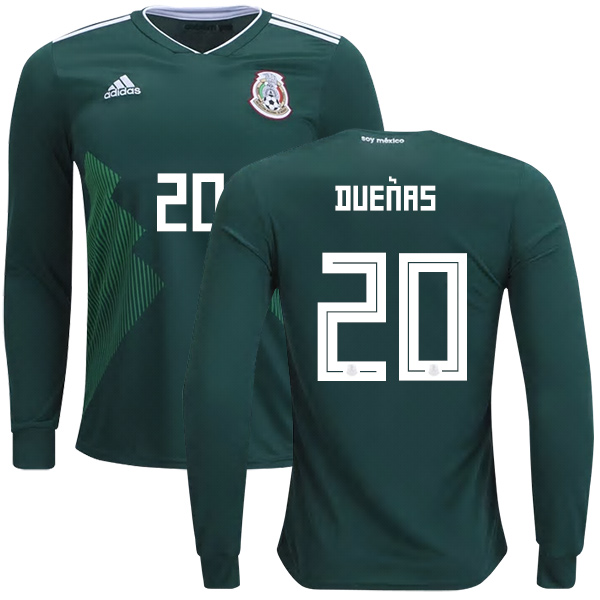 Mexico #20 Duenas Home Long Sleeves Kid Soccer Country Jersey Mexico #20 Duenas Home Long Sleeves Kid Soccer Country Jersey