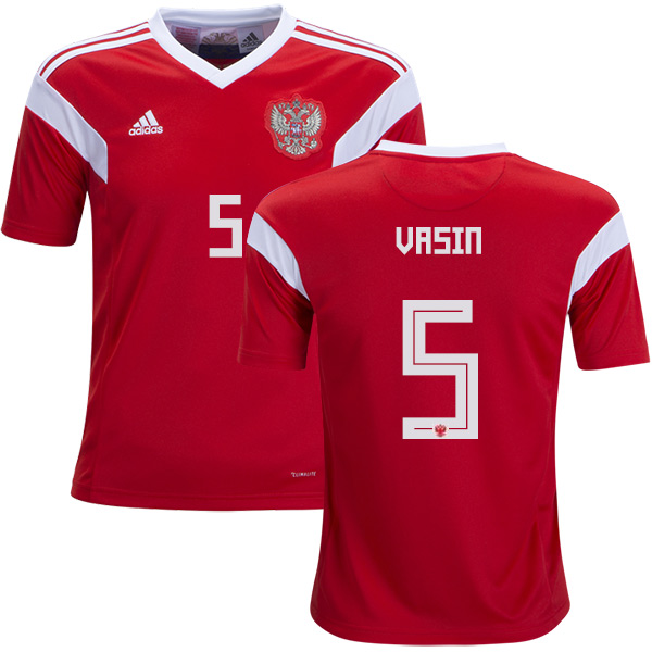 Russia #5 Vasin Home Kid Soccer Country Jersey Russia #5 Vasin Home Kid Soccer Country Jersey