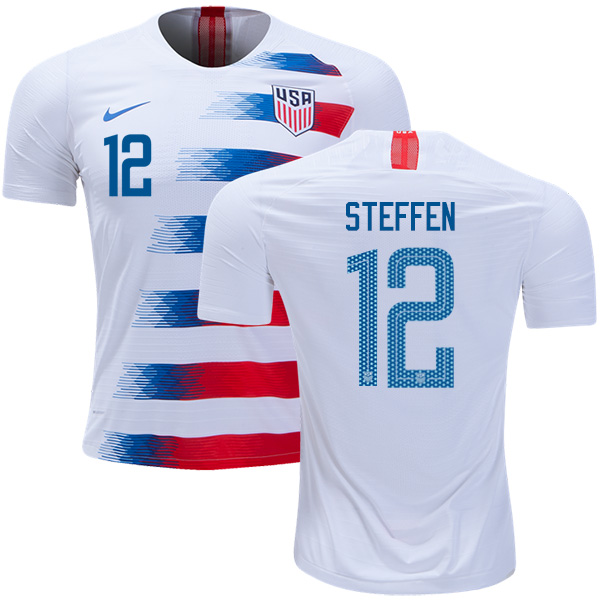 USA #12 Steffen Home Kid Soccer Country Jersey USA #12 Steffen Home Kid Soccer Country Jersey