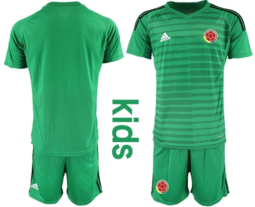 Colombia Blank Green Goalkeeper Kid Soccer Country Jersey Colombia Blank Green Goalkeeper Kid Soccer Country Jersey