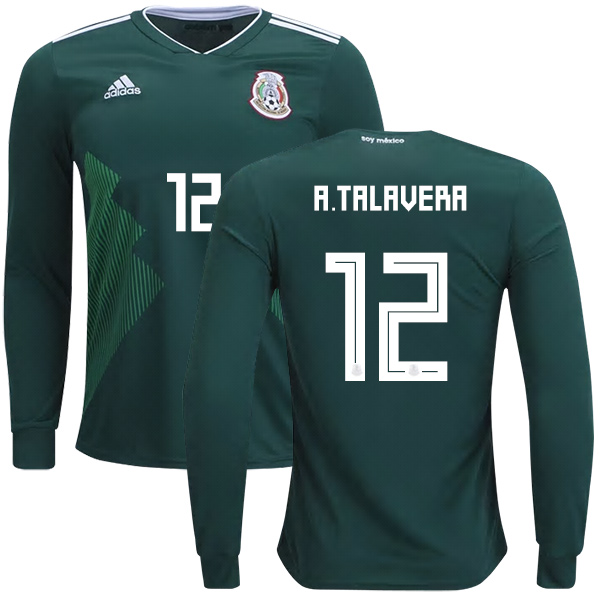 Mexico #12 A.Talavera Home Long Sleeves Kid Soccer Country Jersey Mexico #12 A.Talavera Home Long Sleeves Kid Soccer Country Jersey