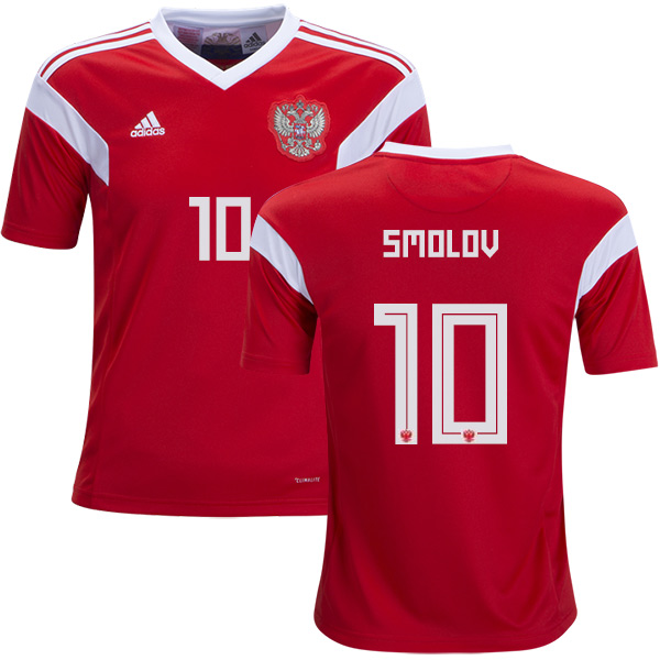Russia #10 Smolov Home Kid Soccer Country Jersey Russia #10 Smolov Home Kid Soccer Country Jersey