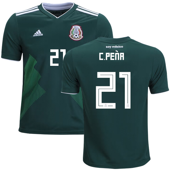 Mexico #21 C.Pena Home Kid Soccer Country Jersey Mexico #21 C.Pena Home Kid Soccer Country Jersey