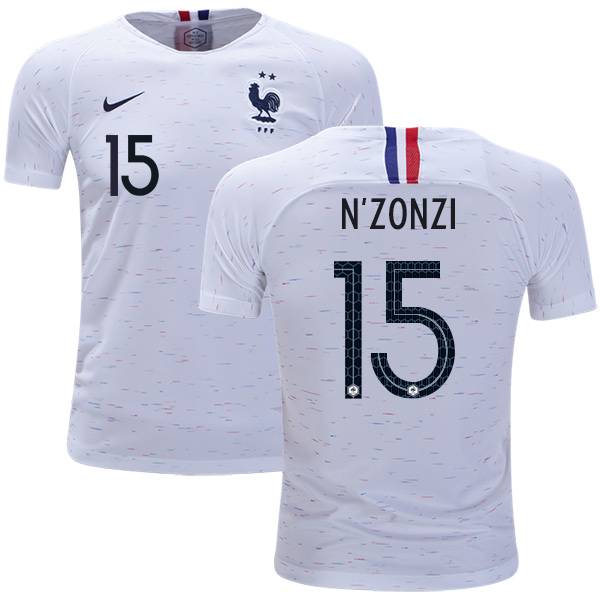 France #15 N'Zonzi Away Kid Soccer Country Jersey France #15 N'Zonzi Away Kid Soccer Country Jersey