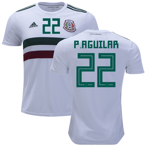 Mexico #22 P.Aguilar Away Kid Soccer Country Jersey