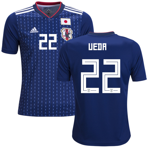 Japan #22 Ueda Home Kid Soccer Country Jersey Japan #22 Ueda Home Kid Soccer Country Jersey