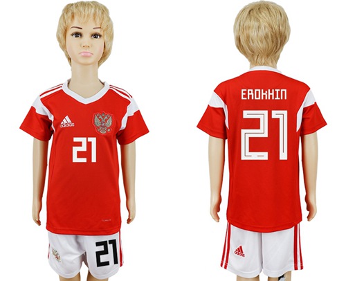 Russia #21 Erokhin Home Kid Soccer Country Jersey Russia #21 Erokhin Home Kid Soccer Country Jersey