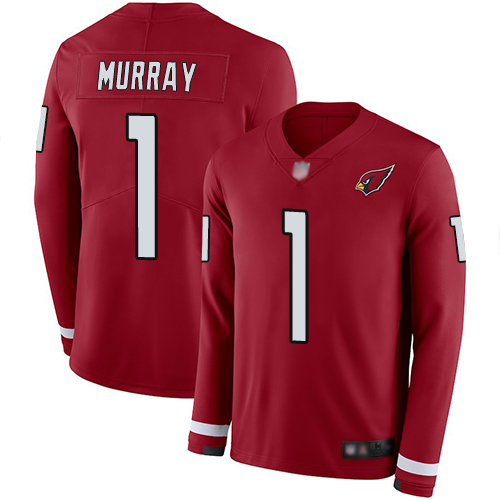 Nike Cardinals #1 Kyler Murray Red Team Color Youth Stitched NFL Limited Therma Long Sleeve Jersey Nike Cardinals #1 Kyler Murray Red Team Color Youth Stitched NFL Limited Therma Long Sleeve Jersey