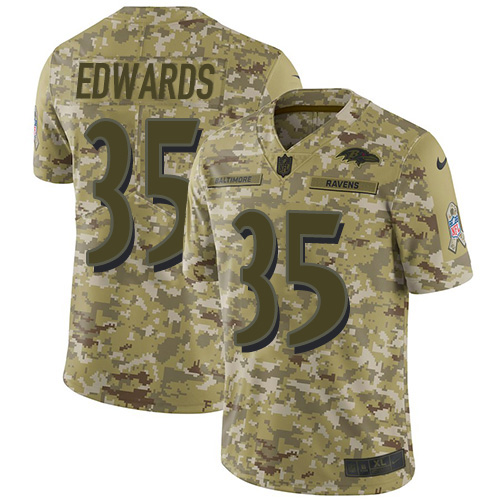 Nike Ravens #35 Gus Edwards Camo Youth Stitched NFL Limited 2018 Salute To Service Jersey Nike Ravens #35 Gus Edwards Camo Youth Stitched NFL Limited 2018 Salute To Service Jersey