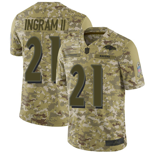 Nike Ravens #21 Mark Ingram II Camo Youth Stitched NFL Limited 2018 Salute to Service Jersey Nike Ravens #21 Mark Ingram II Camo Youth Stitched NFL Limited 2018 Salute to Service Jersey