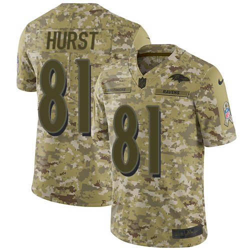 Nike Ravens #81 Hayden Hurst Camo Youth Stitched NFL Limited 2018 Salute to Service Jersey Nike Ravens #81 Hayden Hurst Camo Youth Stitched NFL Limited 2018 Salute to Service Jersey