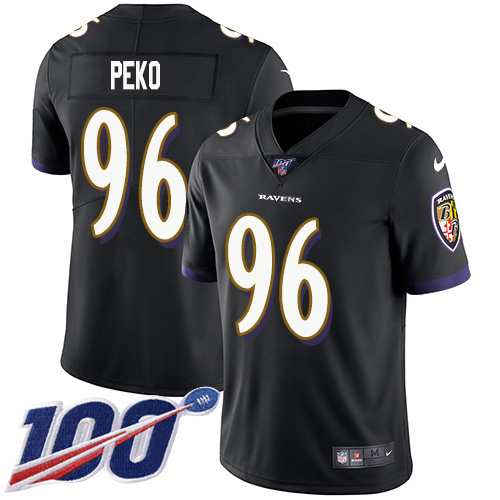 Nike Ravens #96 Domata Peko Sr Black Alternate Youth Stitched NFL 100th Season Vapor Untouchable Limited Jersey Nike Ravens #96 Domata Peko Sr Black Alternate Youth Stitched NFL 100th Season Vapor Untouchable Limited Jersey