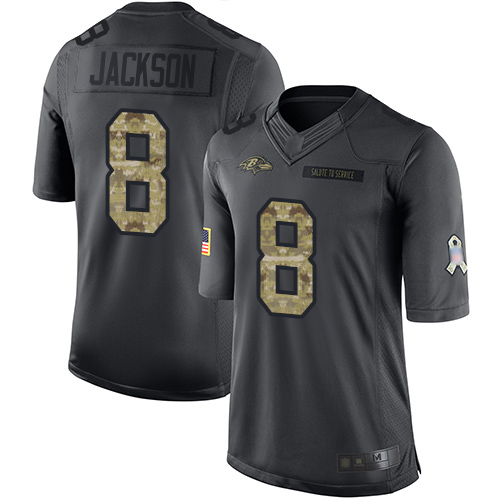 Nike Ravens #8 Lamar Jackson Black Youth Stitched NFL Limited 2016 Salute to Service Jersey Nike Ravens #8 Lamar Jackson Black Youth Stitched NFL Limited 2016 Salute to Service Jersey