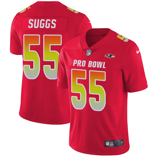 Nike Ravens #55 Terrell Suggs Red Youth Stitched NFL Limited AFC 2018 Pro Bowl Jersey Nike Ravens #55 Terrell Suggs Red Youth Stitched NFL Limited AFC 2018 Pro Bowl Jersey