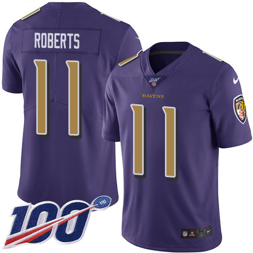 Nike Ravens #11 Seth Roberts Purple Youth Stitched NFL Limited Rush 100th Season Jersey Nike Ravens #11 Seth Roberts Purple Youth Stitched NFL Limited Rush 100th Season Jersey