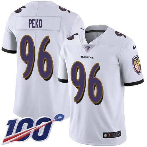 Nike Ravens #96 Domata Peko Sr White Youth Stitched NFL 100th Season Vapor Untouchable Limited Jersey Nike Ravens #96 Domata Peko Sr White Youth Stitched NFL 100th Season Vapor Untouchable Limited Jersey