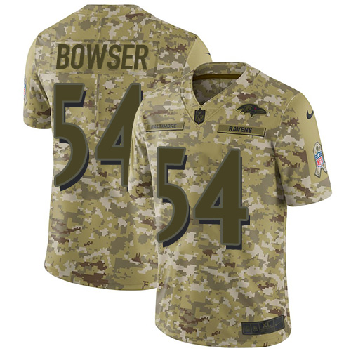 Nike Ravens #54 Tyus Bowser Camo Youth Stitched NFL Limited 2018 Salute to Service Jersey Nike Ravens #54 Tyus Bowser Camo Youth Stitched NFL Limited 2018 Salute to Service Jersey