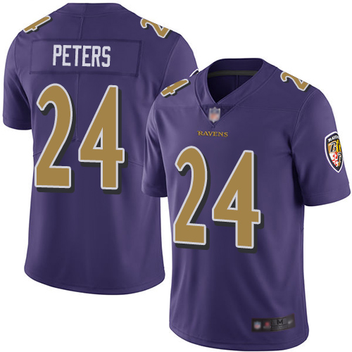 Nike Ravens #24 Marcus Peters Purple Youth Stitched NFL Limited Rush Jersey Nike Ravens #24 Marcus Peters Purple Youth Stitched NFL Limited Rush Jersey