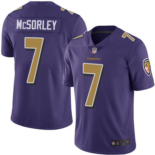 Nike Ravens #7 Trace McSorley Purple Youth Stitched NFL Limited Rush Jersey Nike Ravens #7 Trace McSorley Purple Youth Stitched NFL Limited Rush Jersey