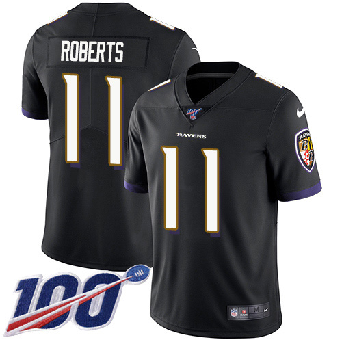 Nike Ravens #11 Seth Roberts Black Alternate Youth Stitched NFL 100th Season Vapor Untouchable Limited Jersey Nike Ravens #11 Seth Roberts Black Alternate Youth Stitched NFL 100th Season Vapor Untouchable Limited Jersey