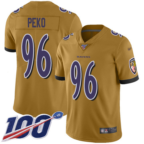 Nike Ravens #96 Domata Peko Sr Gold Youth Stitched NFL Limited Inverted Legend 100th Season Jersey Nike Ravens #96 Domata Peko Sr Gold Youth Stitched NFL Limited Inverted Legend 100th Season Jersey