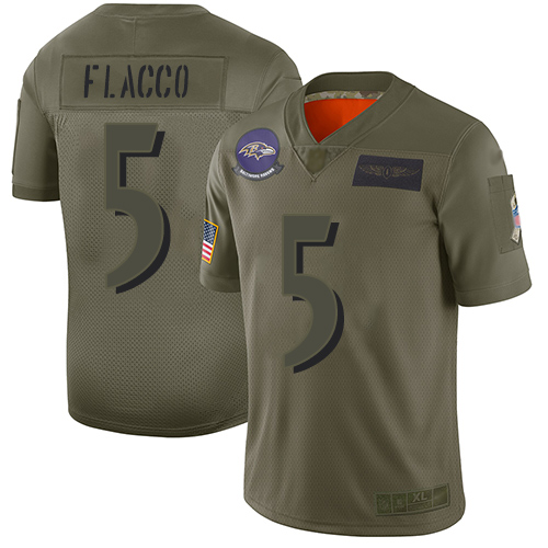 Nike Ravens #5 Joe Flacco Camo Youth Stitched NFL Limited 2019 Salute to Service Jersey Nike Ravens #5 Joe Flacco Camo Youth Stitched NFL Limited 2019 Salute to Service Jersey