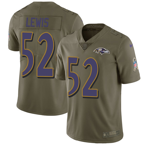 Nike Ravens #52 Ray Lewis Olive Youth Stitched NFL Limited 2017 Salute to Service Jersey Nike Ravens #52 Ray Lewis Olive Youth Stitched NFL Limited 2017 Salute to Service Jersey