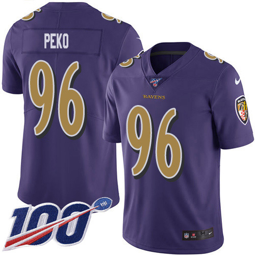 Nike Ravens #96 Domata Peko Sr Purple Youth Stitched NFL Limited Rush 100th Season Jersey Nike Ravens #96 Domata Peko Sr Purple Youth Stitched NFL Limited Rush 100th Season Jersey