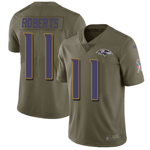 Nike Ravens #11 Seth Roberts Olive Youth Stitched NFL Limited 2017 Salute To Service Jersey Nike Ravens #11 Seth Roberts Olive Youth Stitched NFL Limited 2017 Salute To Service Jersey