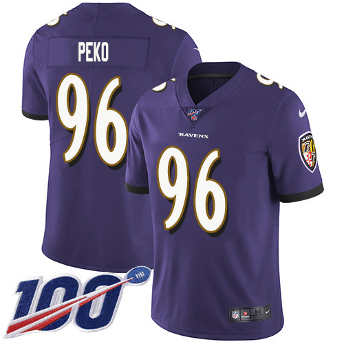 Nike Ravens #96 Domata Peko Sr Purple Team Color Youth Stitched NFL 100th Season Vapor Untouchable Limited Jersey Nike Ravens #96 Domata Peko Sr Purple Team Color Youth Stitched NFL 100th Season Vapor Untouchable Limited Jersey