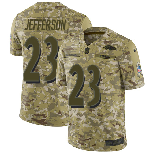 Nike Ravens #23 Tony Jefferson Camo Youth Stitched NFL Limited 2018 Salute to Service Jersey Nike Ravens #23 Tony Jefferson Camo Youth Stitched NFL Limited 2018 Salute to Service Jersey