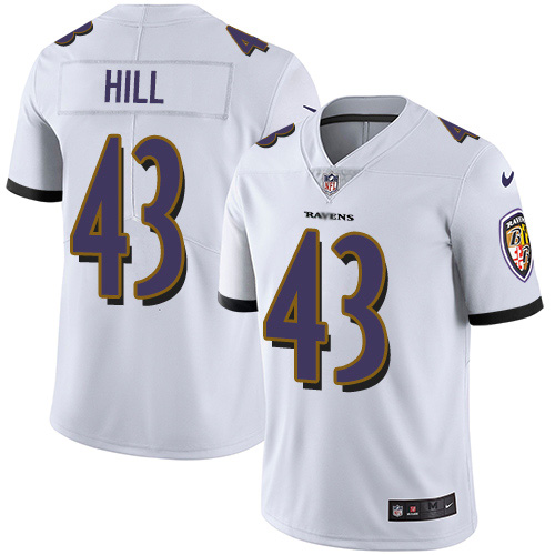 Nike Ravens #43 Justice Hill White Youth Stitched NFL Vapor Untouchable Limited Jersey Nike Ravens #43 Justice Hill White Youth Stitched NFL Vapor Untouchable Limited Jersey