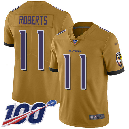 Nike Ravens #11 Seth Roberts Gold Youth Stitched NFL Limited Inverted Legend 100th Season Jersey Nike Ravens #11 Seth Roberts Gold Youth Stitched NFL Limited Inverted Legend 100th Season Jersey