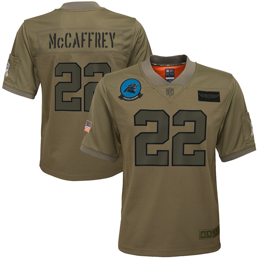 Youth Carolina Panthers #22 Christian McCaffrey Nike Camo 2019 Salute to Service Game Jersey Youth Carolina Panthers #22 Christian McCaffrey Nike Camo 2019 Salute to Service Game Jersey