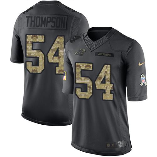 Nike Panthers #54 Shaq Thompson Black Youth Stitched NFL Limited 2016 Salute to Service Jersey Nike Panthers #54 Shaq Thompson Black Youth Stitched NFL Limited 2016 Salute to Service Jersey