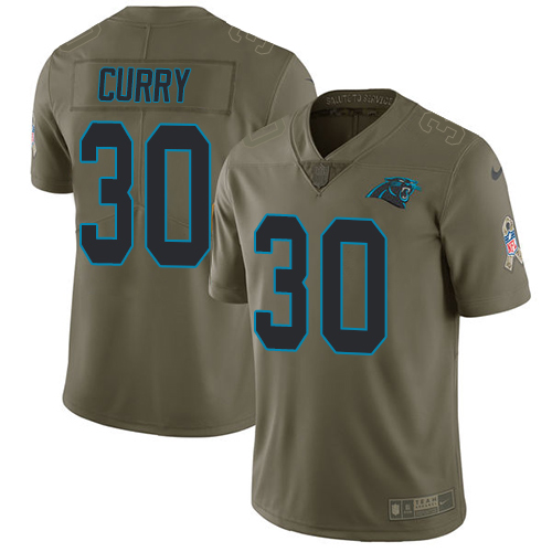 Nike Panthers #30 Stephen Curry Olive Youth Stitched NFL Limited 2017 Salute to Service Jersey Nike Panthers #30 Stephen Curry Olive Youth Stitched NFL Limited 2017 Salute to Service Jersey