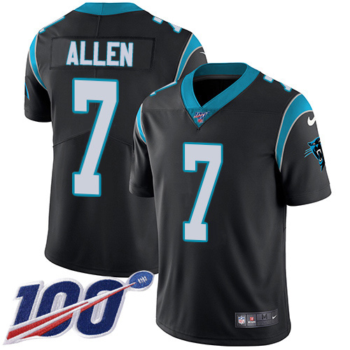 Nike Panthers #7 Kyle Allen Black Team Color Youth Stitched NFL 100th Season Vapor Limited Jersey Nike Panthers #7 Kyle Allen Black Team Color Youth Stitched NFL 100th Season Vapor Limited Jersey