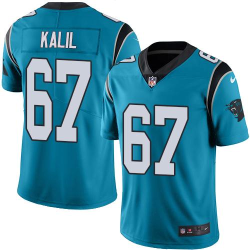 Nike Panthers #67 Ryan Kalil Blue Youth Stitched NFL Limited Rush Jersey Nike Panthers #67 Ryan Kalil Blue Youth Stitched NFL Limited Rush Jersey