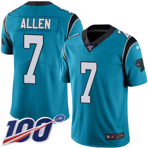 Nike Panthers #7 Kyle Allen Blue Alternate Youth Stitched NFL 100th Season Vapor Limited Jersey Nike Panthers #7 Kyle Allen Blue Alternate Youth Stitched NFL 100th Season Vapor Limited Jersey