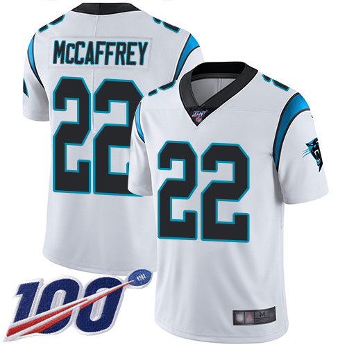 Nike Panthers #22 Christian McCaffrey White Youth Stitched NFL 100th Season Vapor Limited Jersey Nike Panthers #22 Christian McCaffrey White Youth Stitched NFL 100th Season Vapor Limited Jersey