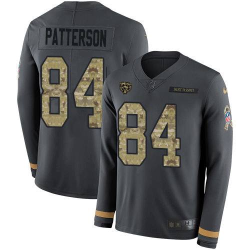 Nike Bears #84 Cordarrelle Patterson Anthracite Salute to Service Youth Stitched NFL Limited Therma Long Sleeve Jersey Nike Bears #84 Cordarrelle Patterson Anthracite Salute to Service Youth Stitched NFL Limited Therma Long Sleeve Jersey
