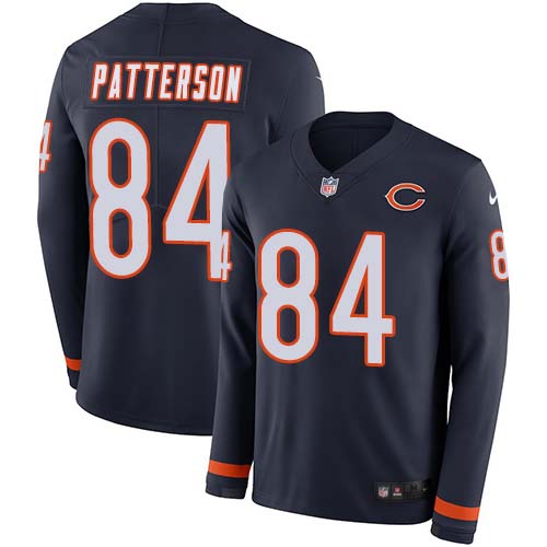 Nike Bears #84 Cordarrelle Patterson Navy Blue Team Color Youth Stitched NFL Limited Therma Long Sleeve Jersey Nike Bears #84 Cordarrelle Patterson Navy Blue Team Color Youth Stitched NFL Limited Therma Long Sleeve Jersey