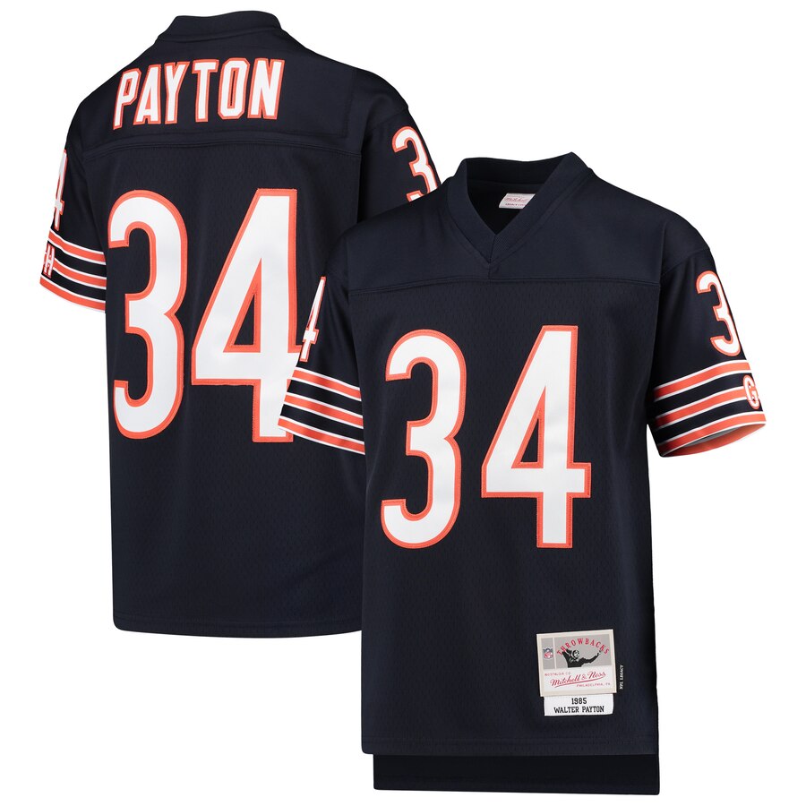 Youth Chicago Bears #34 Walter Payton Mitchell & Ness Navy 1985 Legacy Retired Player Jersey Youth Chicago Bears #34 Walter Payton Mitchell & Ness Navy 1985 Legacy Retired Player Jersey
