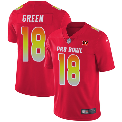 Nike Bengals #18 A.J. Green Red Youth Stitched NFL Limited AFC 2018 Pro Bowl Jersey Nike Bengals #18 A.J. Green Red Youth Stitched NFL Limited AFC 2018 Pro Bowl Jersey