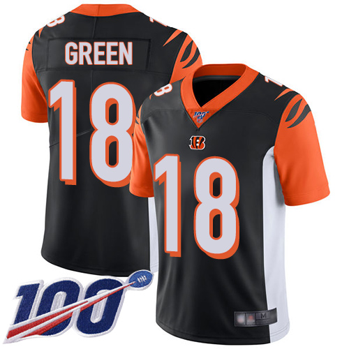 Nike Bengals #18 A.J. Green Black Team Color Youth Stitched NFL 100th Season Vapor Limited Jersey Nike Bengals #18 A.J. Green Black Team Color Youth Stitched NFL 100th Season Vapor Limited Jersey