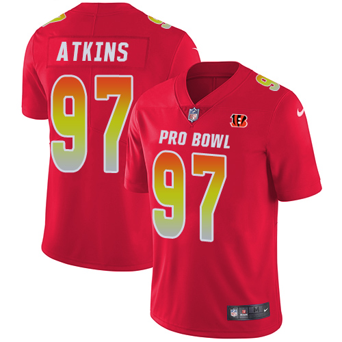 Nike Bengals #97 Geno Atkins Red Youth Stitched NFL Limited AFC 2018 Pro Bowl Jersey Nike Bengals #97 Geno Atkins Red Youth Stitched NFL Limited AFC 2018 Pro Bowl Jersey